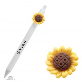 Custom Imprinted Click Activated Pen With Sunflower