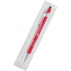 Logo Branded Ultima Softex Stylus Cello-Wrapped Pen