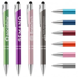 Logo Branded Matte Chico Pen w/ Stylus Top - Laser  Logo Branded Matte Chico Pen w/ Stylus Top - Laser
