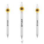 Logo Branded Click Pen w/ White Dots Sun Flower