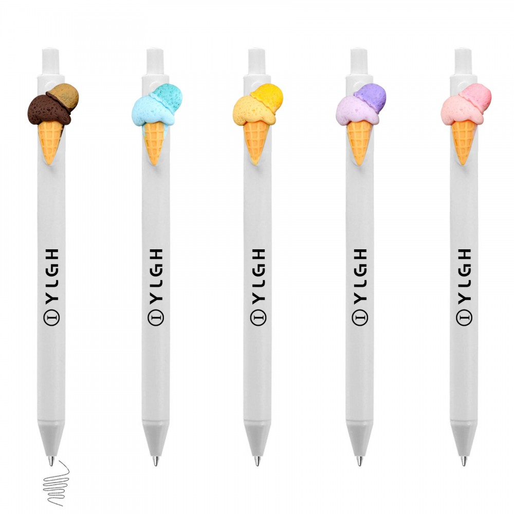 Logo Branded Ice Cream Cone Click Pen