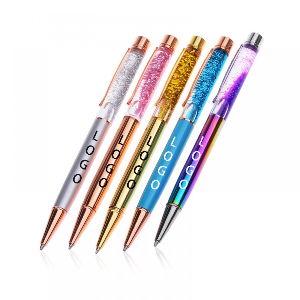 Custom Imprinted Colorful Gold Powder Quicksand Ballpoint Pens Custom Imprinted Colorful Gold Powder Quicksand Ballpoint Pens