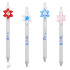 Click Pen w/ Snowflake Flower Custom Engraved