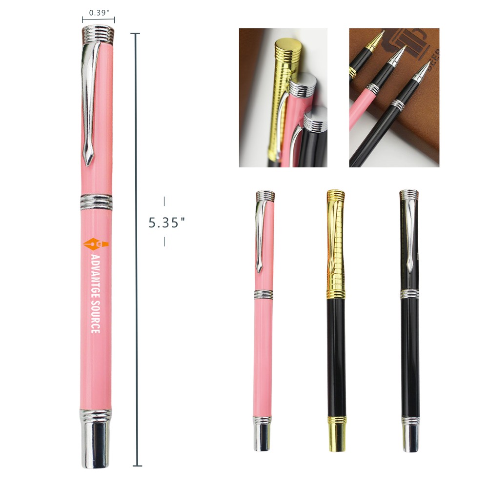 Slim Metal Gel Ink Ballpoint Pen Custom Imprinted Slim Metal Gel Ink Ballpoint Pen Custom Imprinted