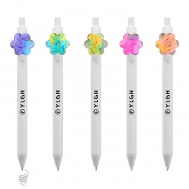 Custom Engraved Latte Art Flower Click Activated Pen