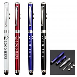4 In 1 Metal Touch Screen Ballpoint Pen W/ Flashlight Custom Engraved