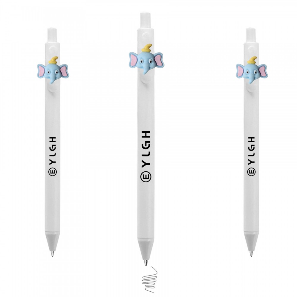 Click Pen w/ Big Ears Elephant Logo Branded