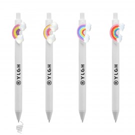 Click Activated Pen With Shining Powder Rainbow Logo Branded