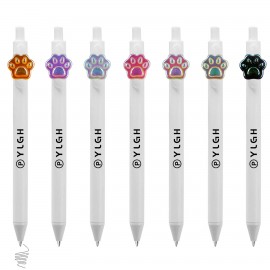 Custom Imprinted Click Activated Pen With Shining Paw Piece
