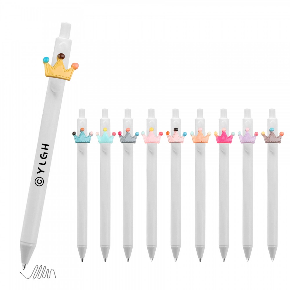 Click Pen w/ Colorful Crown Logo Branded