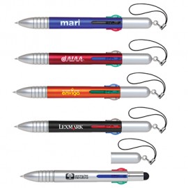 Custom Imprinted Plastic 5-In-1 Stylus Ball Point Pen