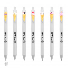 Click Pen w/ Colored Ice Cream Cone Custom Engraved