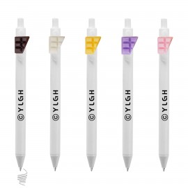 Custom Imprinted Click Pen w/ Colorful Chocolate