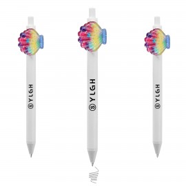 Click Pen w/ Rainbow Shell Custom Imprinted