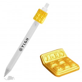 Click Activated Pen with Golden Calculator Custom Engraved