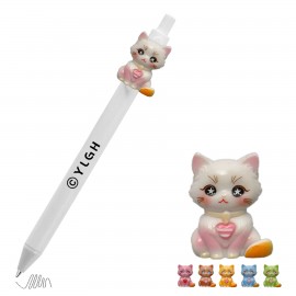 Click Activated Pen with Chest Heart Cat Logo Branded