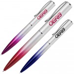 Custom Imprinted Aluminum Twist Action Ballpoint Pen w/ Gradient Colored Barrel & Chrome Accents