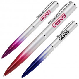 Custom Imprinted Aluminum Twist Action Ballpoint Pen w/ Gradient Colored Barrel & Chrome Accents