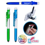 Custom Imprinted 4-in1 Phone Stand LED Flashlight Stylus Pen - Full Color