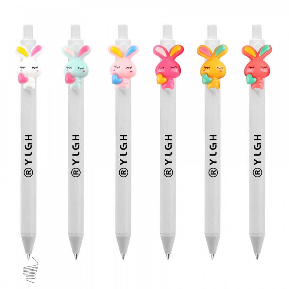 Logo Branded Rabbit Heart Click Activated Pen Logo Branded Rabbit Heart Click Activated Pen