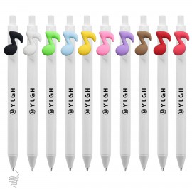 Logo Branded Click Activated Pen With Music Note