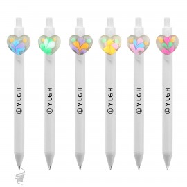 Click Pen w/ Latte Art Heart Logo Branded