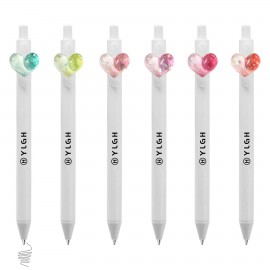 Dual Color Heart Click Pen Custom Imprinted