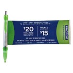 Banner Pen w/ Clear Rounded Clip & Chrome Plunger (Priority) Logo Branded