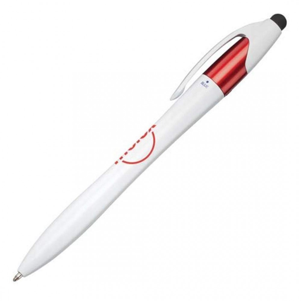 Custom Imprinted Triplet 3 Color Pen/Stylus - Red