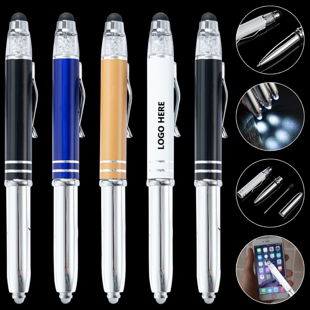 Custom Imprinted Executive 3 in 1 Metal Pen With LED