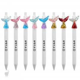 Click Activated Pen With Dual Color Fish Tail Custom Imprinted