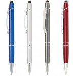 Custom Engraved ST Series Gunmetal Double Ring Pen with Stylus, black pen, stylus pen