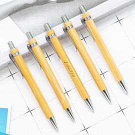 Funny Bamboo Ballpoint Pen Logo Branded