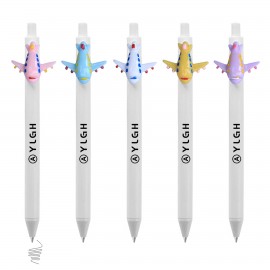 Logo Branded Click Activated Pen With Airplane