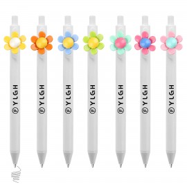 Custom Engraved 6 Round Petal Flower Click Pen