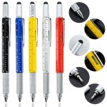 6 In 1 Multi-function Creative Pen with Stylus Logo Branded