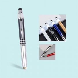 Logo Branded Executive LED Metal Pen with Triple Functions