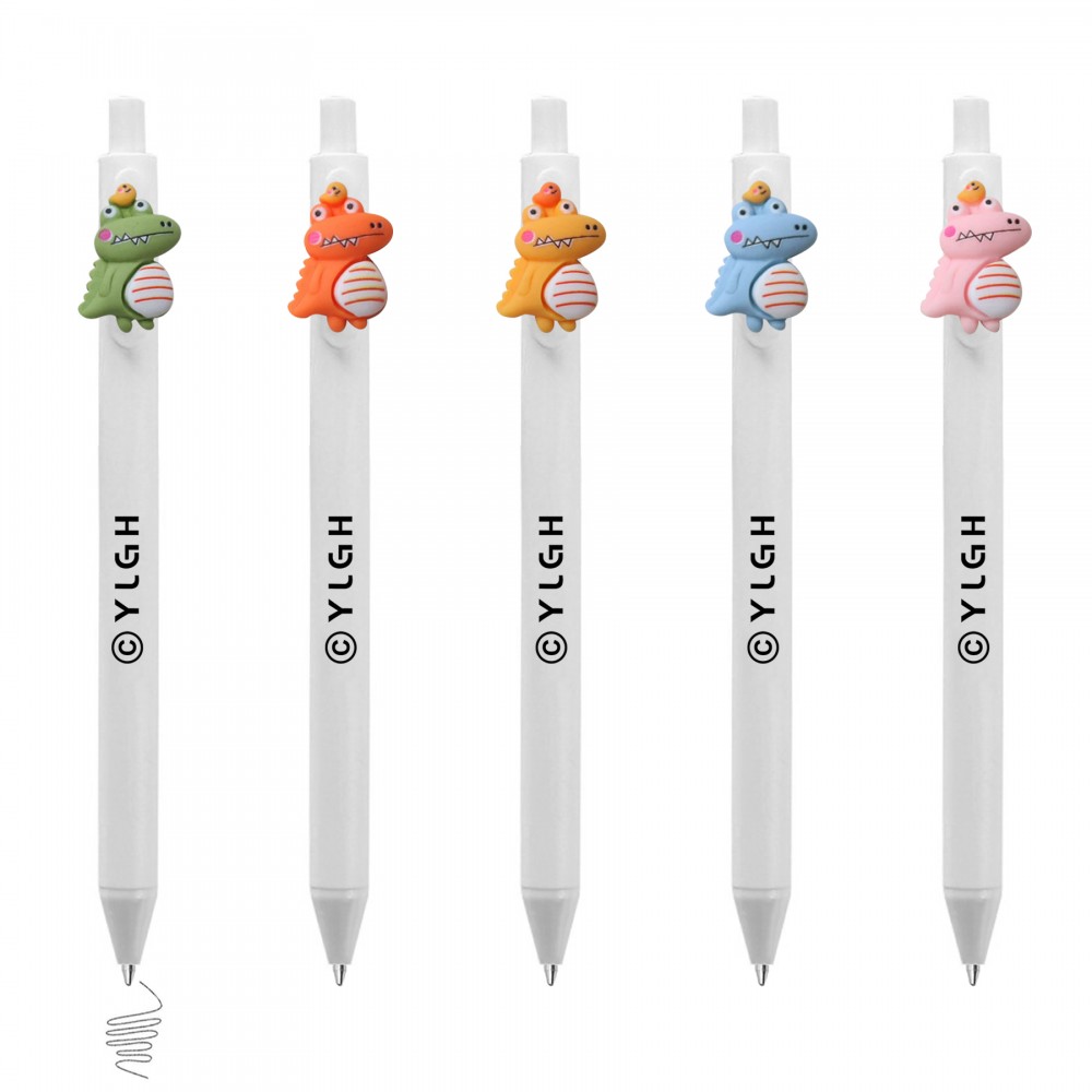 Logo Branded Click Pen w/ Crocodile Bird