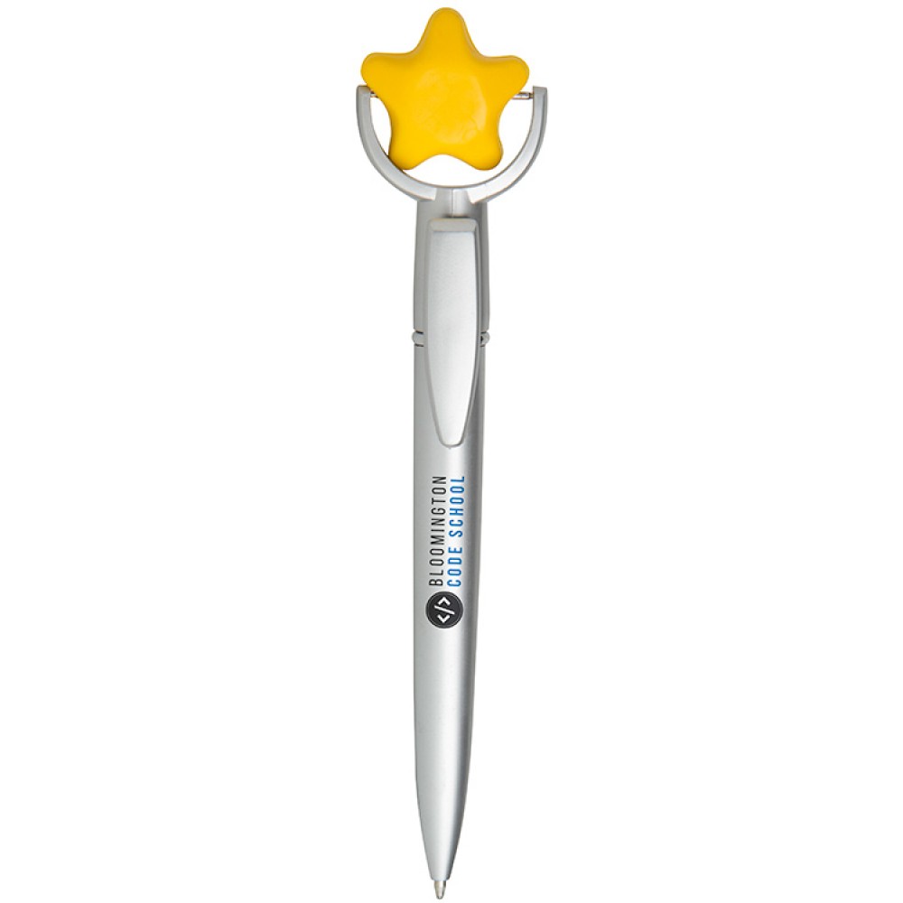 Custom Imprinted Yellow Star Squeeze Top Pen