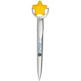 Yellow Star Squeeze Top Pen Logo Branded
