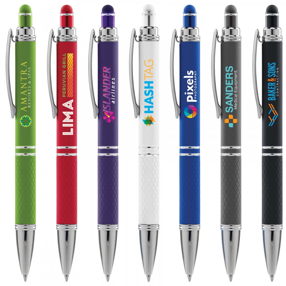 Phoenix Softy w/Stylus - ColorJet - Full Color Metal Pen Logo Branded