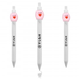 Logo Branded Click Pen w/ Pink Pig