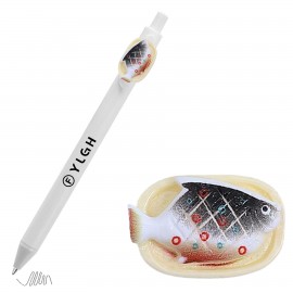 Custom Engraved Click Activated Pen with Fish Dish