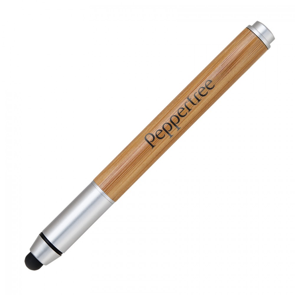 Silver Capped Stylus & Ballpoint Pen Logo Branded Silver Capped Stylus & Ballpoint Pen Logo Branded
