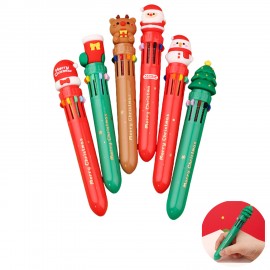 10 Colors Christmas Press Ballpoint Pen Custom Imprinted