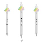 Click Pen w/ Rainbow Strape Cloud Logo Branded