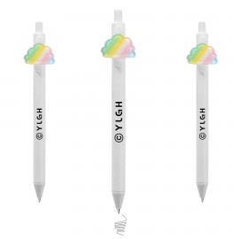 Click Pen w/ Rainbow Strape Cloud Logo Branded