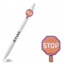 Click Activated Pen with Stop Sign Plate Logo Branded