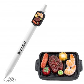 Custom Imprinted Click Activated Pen with Sizzling Platter Steak