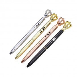 Custom Engraved Metal Ballpoint Pen with Crown